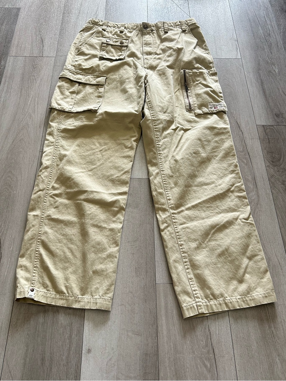 Y2K Baggy ECKO Beige Cargo Pants 36x30